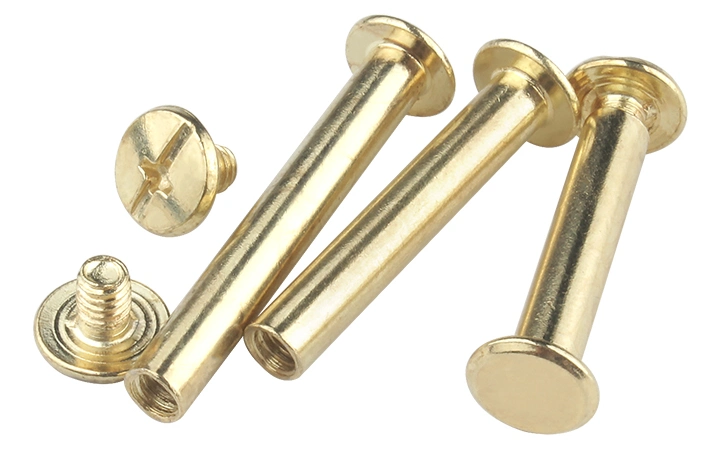 Copper Plated Child and Mother Rivet Account Book Nail Butt Lock Screw Nut Liuding Photo Album Nail Recipe Child and Mother Nail M5