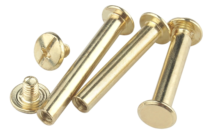 Copper Plated Child and Mother Rivet Account Book Nail Butt Lock Screw Nut Liuding Photo Album Nail Recipe Child and Mother Nail M5