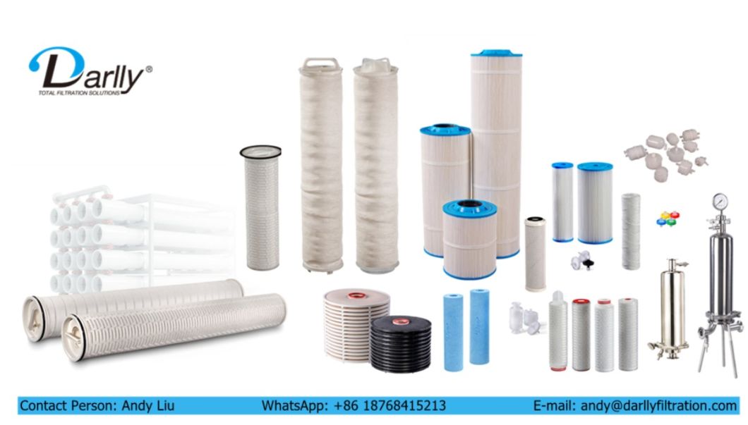 Darlly Double Layer Nylon66 Pleated Filter Cartridges for Pharmaceutical Liquid Filtration