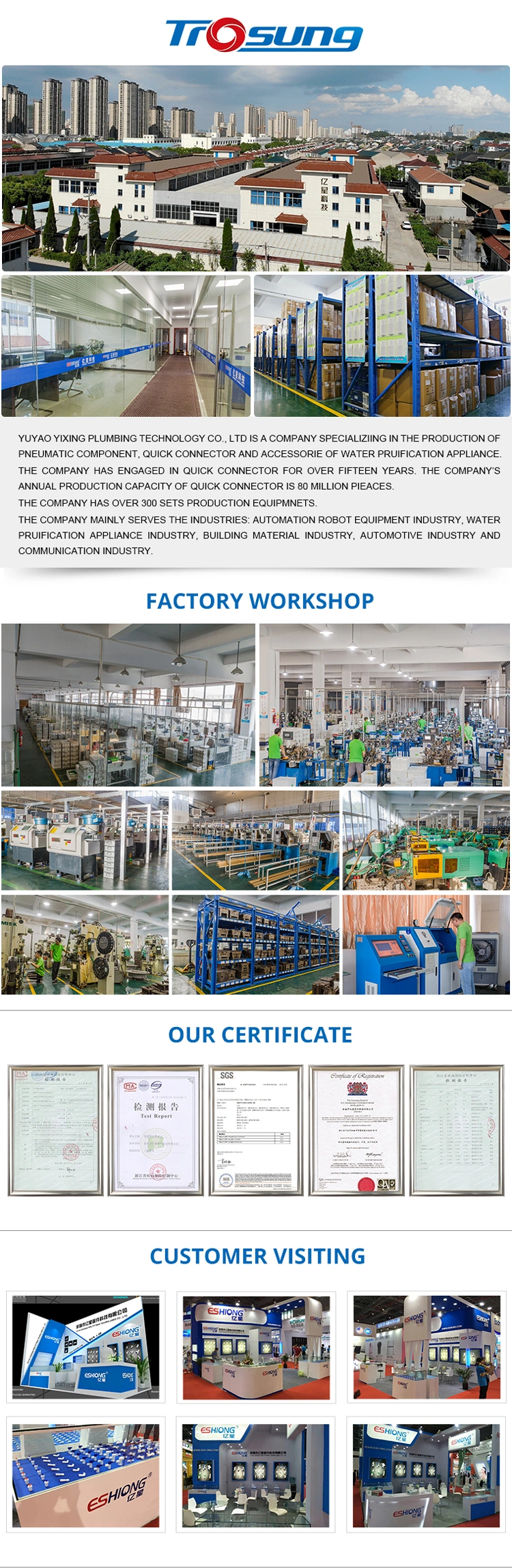 Food Grade POM Material Union Connector Plumbing and Heating Fittings Water Fitting Water System Fittings