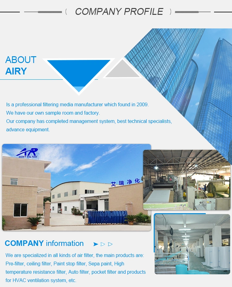 Medium Efficiency Spray Booth Filter Media Air Filter for Sale