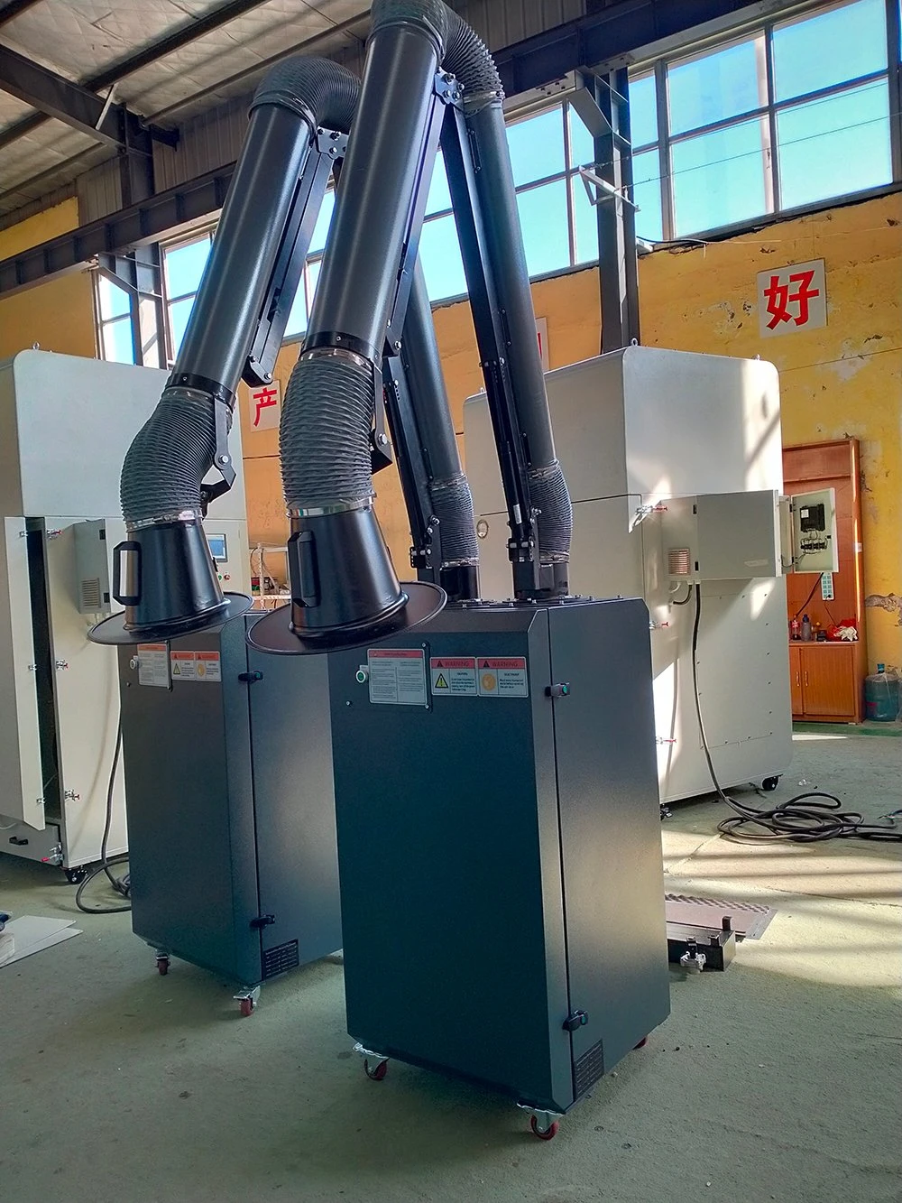 Portable Welding Fume Extraction Smoke Extractor Absorber with Two Suction Arms
