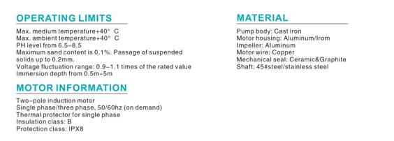 Qdx 550kw 3/4HP Electric Submersible Water Pump for Agriculture Use Deep Well