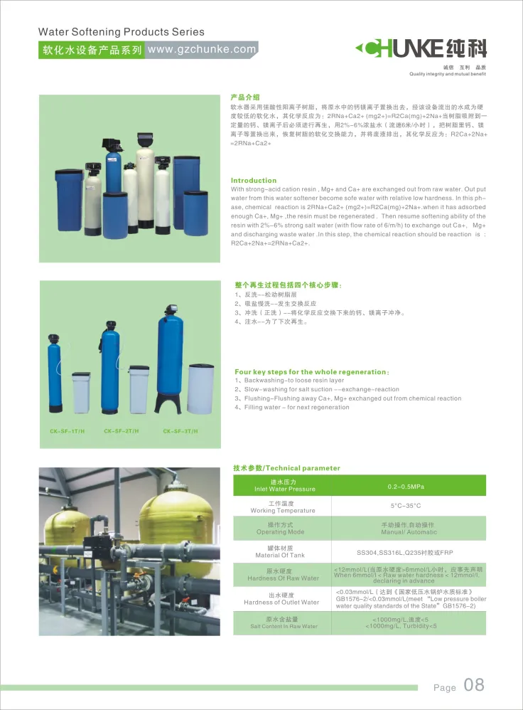 Chunke Stainless Steel 304 Water Softener Filter for Boiler
