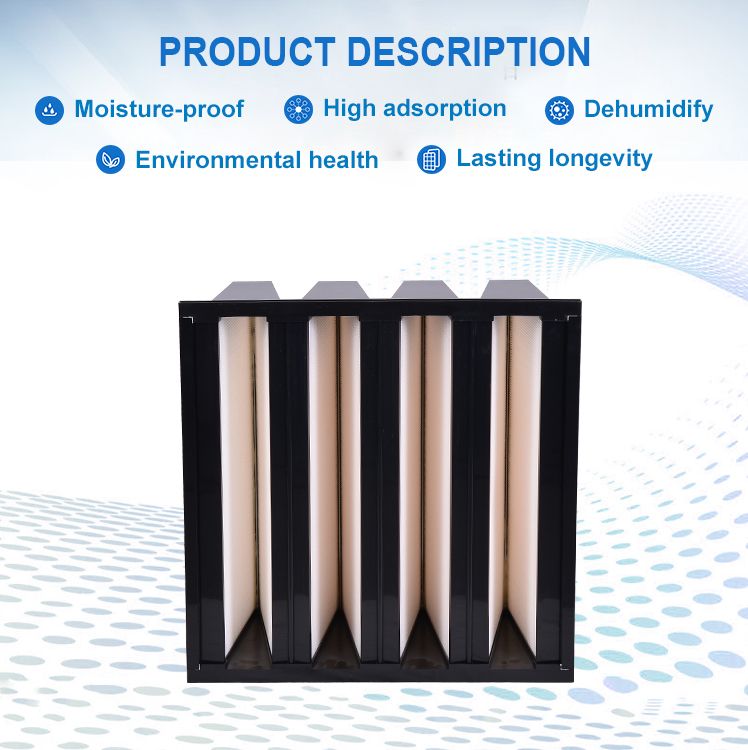 Clean-Link F6 F7 F8 F9 H10 H11 H12 Plastic Frame V-Bank Air Filter HEPA Filter