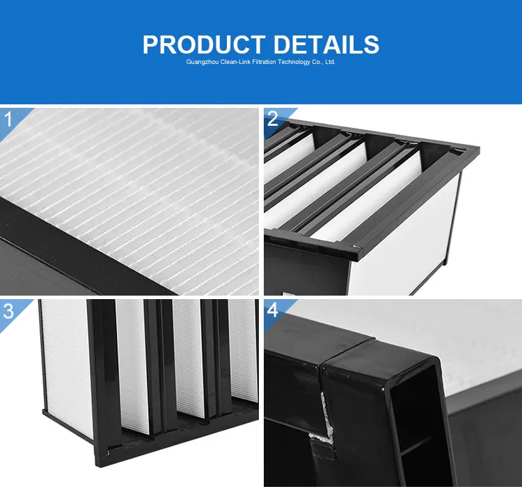 Clean-Link F9 H10 H11 H12 H13 HEPA V Bank Filter
