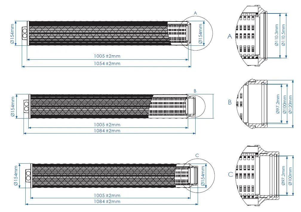 FRP End Cap High Flow Filter Cartridge with Length 40inch