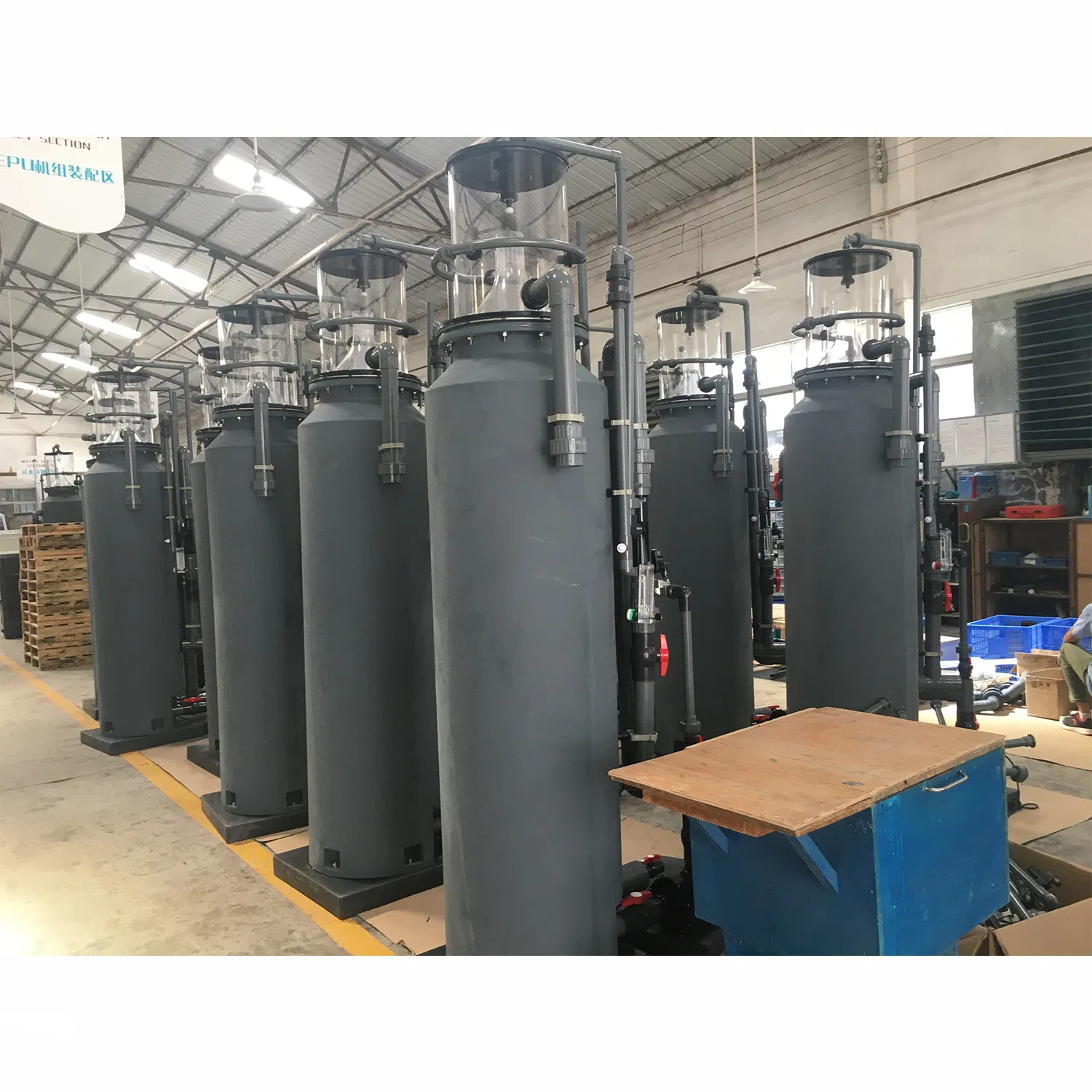 HDPE Material Protein Skimmer for Ras , Indoor Fish Farming Indusrtrial Machine