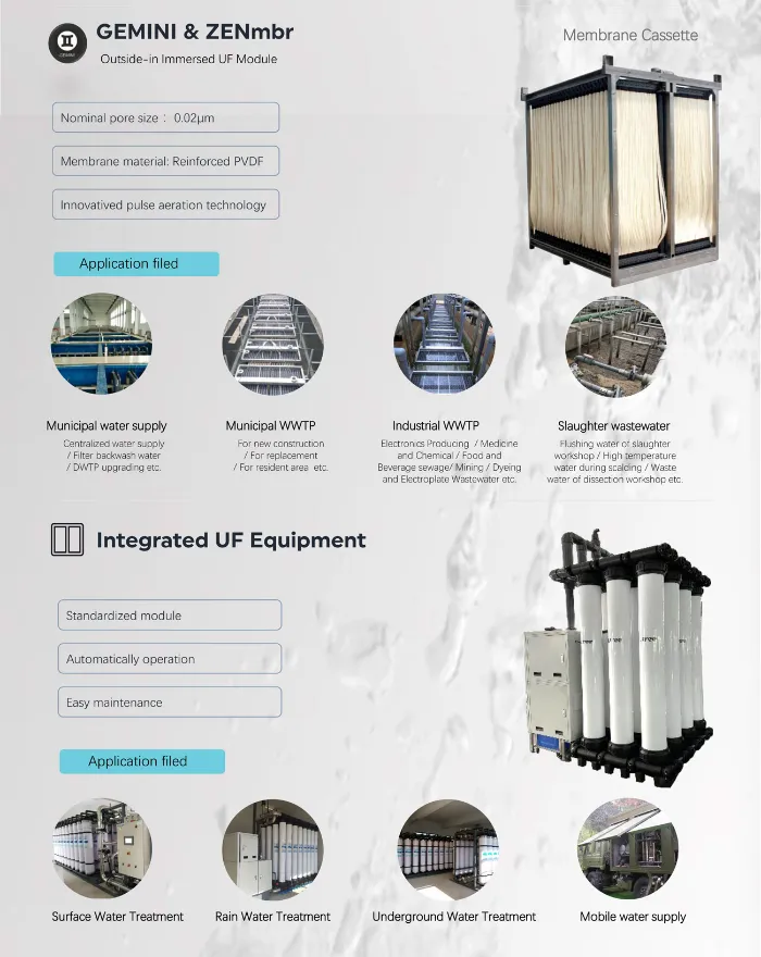 Immersed UF Membrane System Mbr for Reclaimed Water Reuse