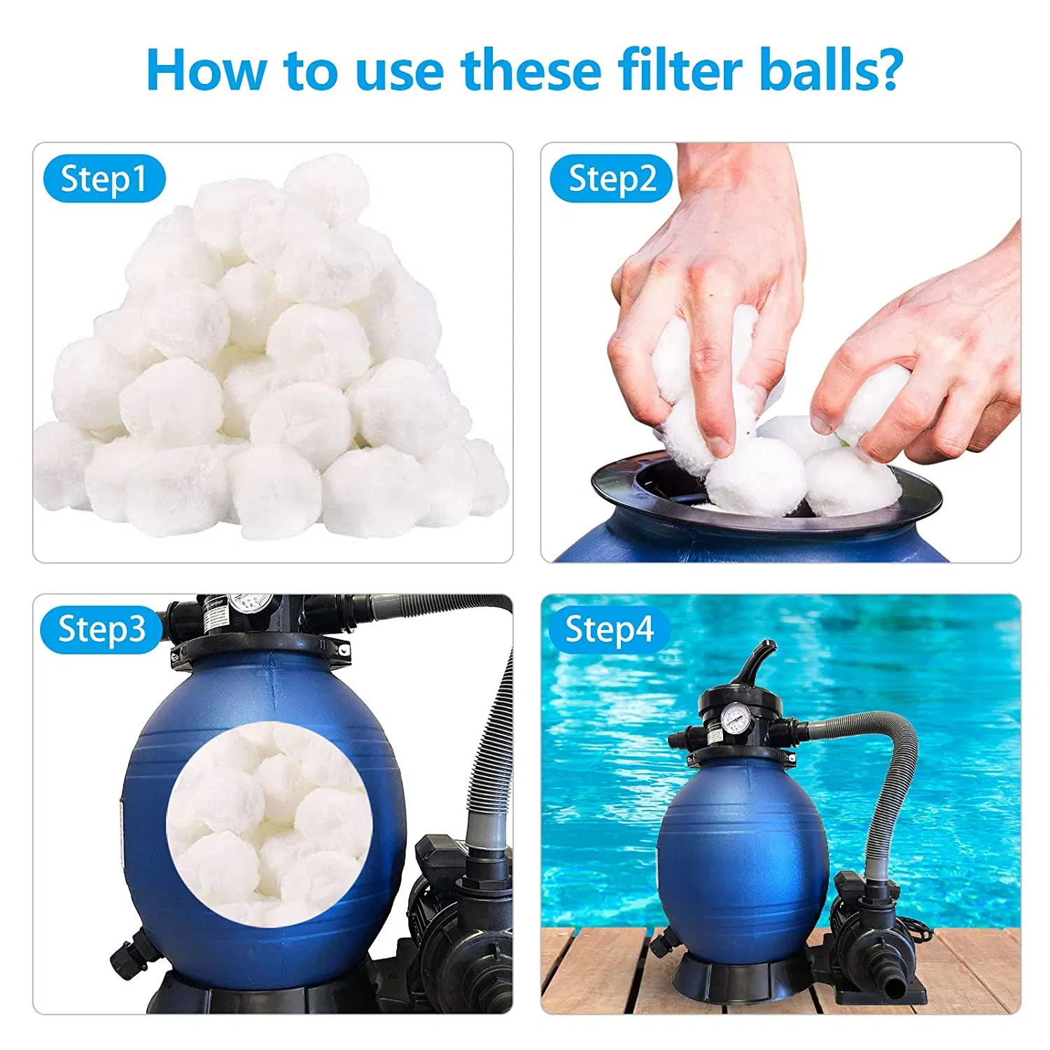 Large Water Purification Systems Washable Polyester Fiber Filter Balls