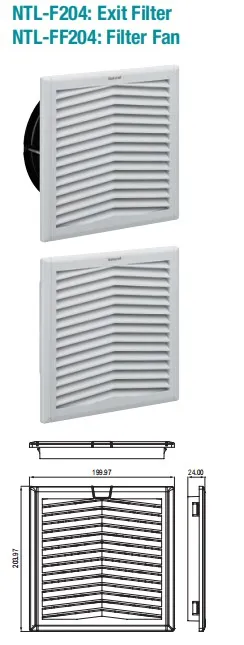 Panel Ventilation Filter with Fan for Cabinet Ntl-FF204