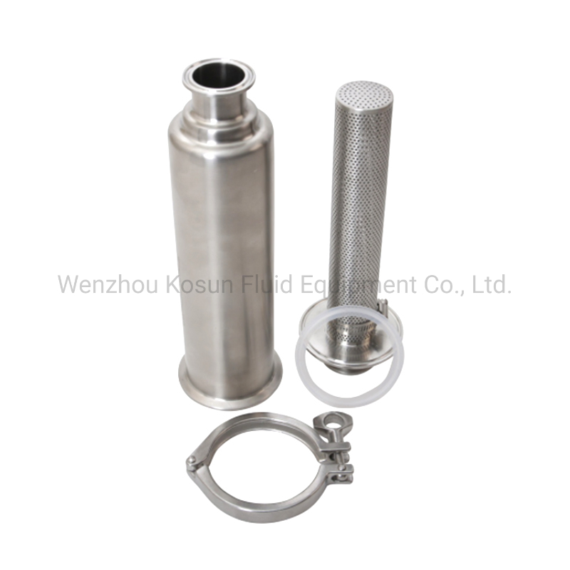 Stainless Steel Sanitary Wire Mesh Screen Tri Clamp Angle Type Strainer Filter