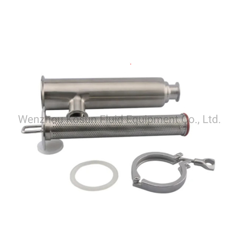 Stainless Steel Sanitary Wire Mesh Screen Tri Clamp Angle Type Strainer Filter