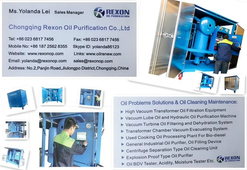 Vacuum Transformer Oil Purifier with Timer Working and Online PPM Tester